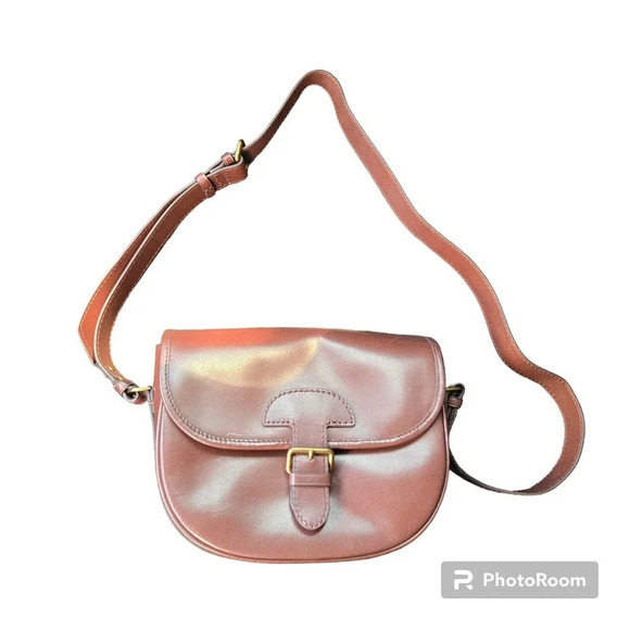 J.Crew Brown Classic Leather Saddle Crossbody Bag - Picture 1 of 10
